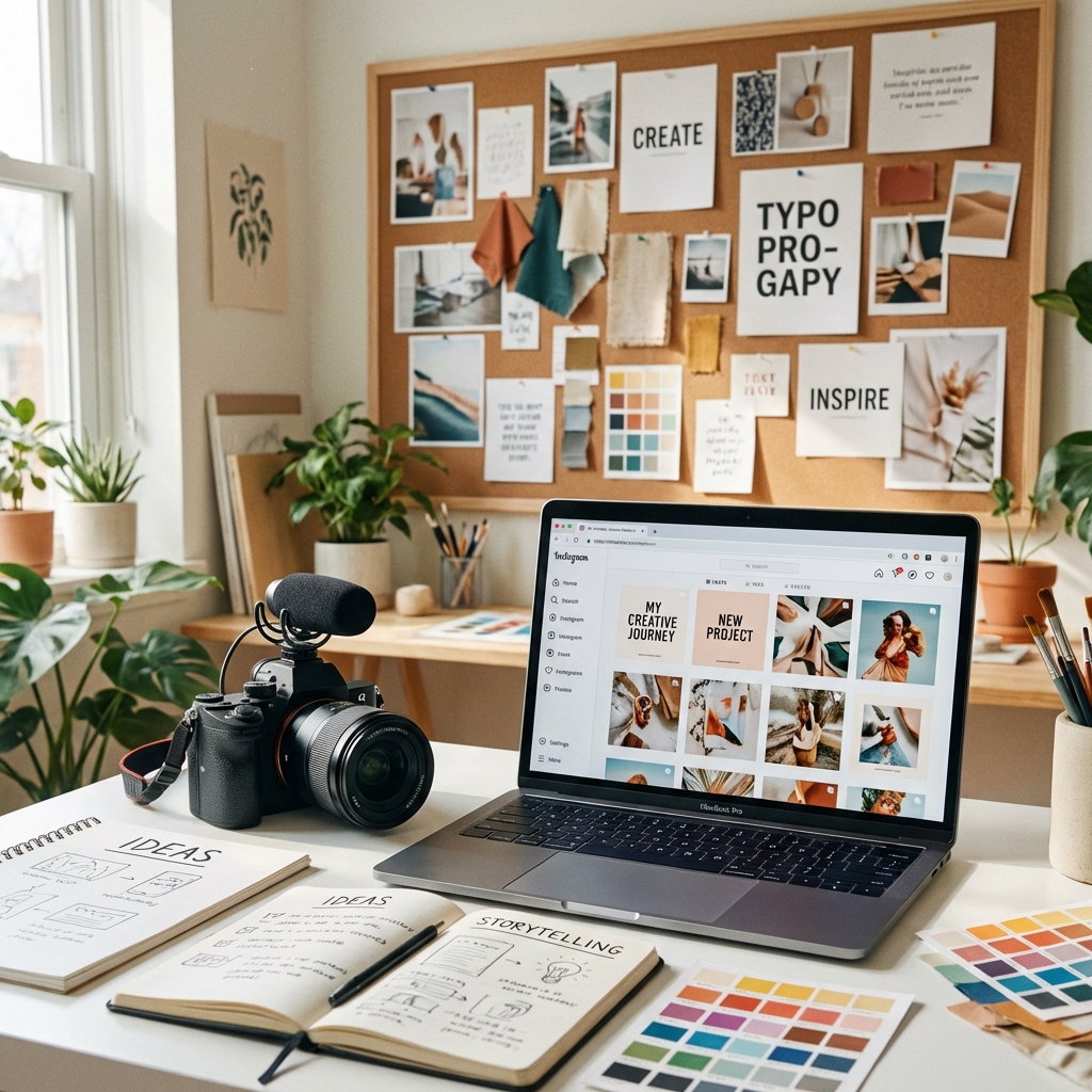 Kreativer Workspace für Content Creator